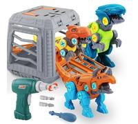 STAY GENT 3 Packs DIY Dinosaur Take Apart Toys with Electric Drill & Cage for Boys Girls, Dinosaur Educational STEM Construction Christmas Birthday Gift for 3 4 5 6 7 Years Old Kids