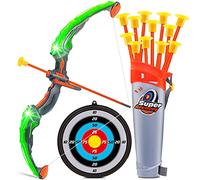 STAY GENT Bow and Arrow Set for Kids, LED Light Up Archery Set with 12 Suction Cup Arrows & Target for Indoor Outdoor Games Play, Novelty Birthday Xmas Gift for Children Boys and Girls Aged 6+