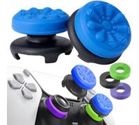 STAY GENT Controller Thumbstick Grips for PS5, Thumb Grips Caps & 3Pcs Precision Rings Aim Assist for FPS Game PS4 Controller Thumb Caps Silicone Joystick Accessories Kit, Improved Thumb Feel, Blue