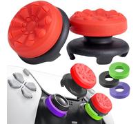 STAY GENT Controller Thumbstick Grips for PS5 Thumb Grips Caps & 3Pcs Precision Rings Aim Assist FPS Game for PS4 Controller Thumb Caps Silicone Joystick Accessories Kit Improved Thumb Feel & Aim, Red