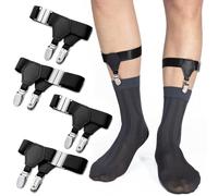 STAY GENT Sock Suspenders Men, 2 Pairs Sock Garters with Non-Slip Locking Clamps, Elastic Adjustable Women Sock Holders Keep Sock In Place for Business, Wedding, Daily Wear