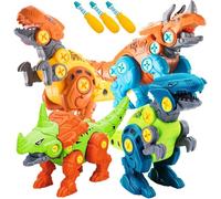 STAY GENT Take Apart Dinosaur Toys Age 3+ for Kids, 4 Packs Construction Toys Dinosaur Building with Screwdrivers, Dino Educational STEM Learning Gift for Boys Girls Aged 3 4 5 6 7