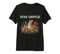 Stay Gentle Bunny Cottagecore Wildflower Meadow Premium T-Shirt