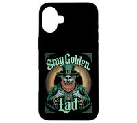 Stay Golden Lad Vintage Leprechaun St Patricks Day Irish Case for iPhone 16 Plus