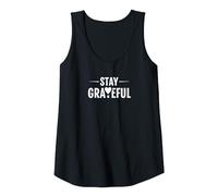 Stay Grateful Inspirational Quote Tank Top, Women, Black, M