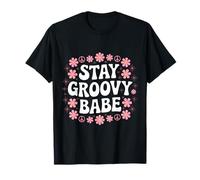 Stay Groovy Babe Retro Vintage 70s Hippie Aesthetic T-Shirt