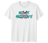Stay Groovy Butterfly Hippie Retro Mens T-Shirt Womens Tee Graphic Unisex Top Vintage Floral Peace Symbol Apparel 4XL White