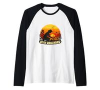 Stay Grounded Gardening Nature Lover Sunset Silhouette Raglan Baseball Tee