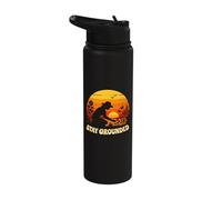 Stay Grounded Gardening Nature Lover Sunset Silhouette Stainless Steel Insulated Water Bottle