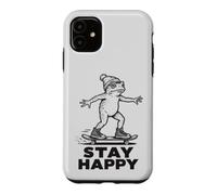 Stay Happy Skateboarding Toad - Cute Positive Frog Skater Case for iPhone 11