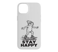Stay Happy Skateboarding Toad - Cute Positive Frog Skater Case for iPhone 14 Plus