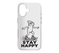 Stay Happy Skateboarding Toad - Cute Positive Frog Skater Case for iPhone 17