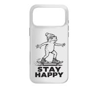 Stay Happy Skateboarding Toad - Cute Positive Frog Skater Case for iPhone 17 Pro Max