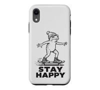 Stay Happy Skateboarding Toad - Cute Positive Frog Skater Case for iPhone XR