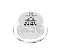 Stay Happy Skateboarding Toad - Cute Positive Frog Skater PopSockets PopGrip for MagSafe