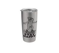 Stay Happy Skateboarding Toad - Cute Positive Frog Skater Stainless Steel Insulated Tumbler
