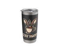 Stay Hoppy Bunny Ears Punny Springtime Funny Espresso Stainless Steel Insulated Tumbler