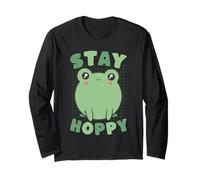 Stay Hoppy Kawaii Frog Lover Amphibian Design Long Sleeve T-Shirt
