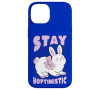 Stay Hoptimistic Cute Bunny Rabbit Positive Quote Case for iPhone 14