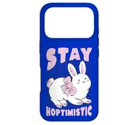 Stay Hoptimistic Cute Bunny Rabbit Positive Quote Case for iPhone 17 Pro