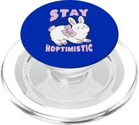Stay Hoptimistic Cute Bunny Rabbit Positive Quote PopSockets PopGrip for MagSafe