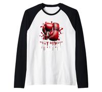 Stay Humble Fight-Hard Boxing Gloves Boxer Dripping Flood Raglan Baseball Tee