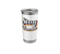 Stay Humble Retro Cursive Rainbow Embossed Colors Stainless Steel Insulated Tumbler