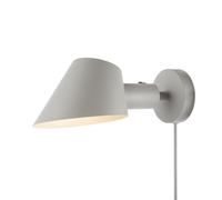 Nordlux DFTP Stay Short Indoor Wall Light/Wall Scones Grey Silver, E27 60W Plug in & Mains Hardwire -Bedroom, Living Room, Kitchen, Office, Bedside or Study. IP20, Class 2 (Double Insulated)