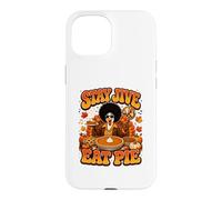 Stay Jive Eat Pie Retro 70s Turkey Funny Thanksgiving Case for iPhone 15