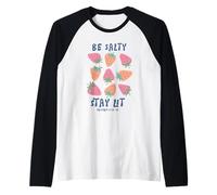 Stay Lit Christian Faith Matthew 5:13-16 Strawberries Raglan Baseball Tee