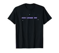 Stay Logged Out Y2K Pixel Computer Retro Tech Humor Gift T-Shirt