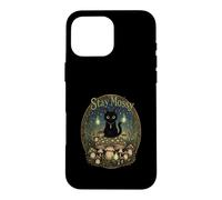 Stay Mossy dark cat Goblincore Mushroom Forest Creatures Case for iPhone 16 Pro Max