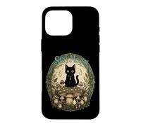 Stay Mossy dark cat Goblincore Mushroom Forest Creatures Case for iPhone 16 Pro Max