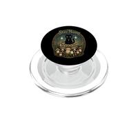 Stay Mossy dark cat Goblincore Mushroom Forest Creatures PopSockets PopGrip for MagSafe