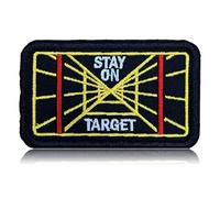 Stay On Target Embroidered Patch Motivation Funny Shooting Target Goal Focus Patch Iron On Sew On Precision Aim Inspired Badge for Jacket Backpack Hat Retro Graphic Patches 3 Inch