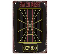 Stay On Target Metal Tin Sign Funny Novelty Metal Sign Retro Wall Decor For Home Gate Garden Bars Restaurants Cafes Office Store Pubs Club Sign Gift 8x12 Inch