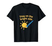 Stay On The Bright Side Painter Sun Graphic Yellow Blue T-Shirt