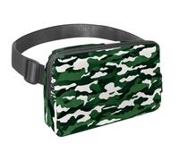 Stay organized and stylish with our Fanny Bag with Adjustable Strap, The Perfect Companion for Walking, Hiking, and Cycling Adventures, Green Camouflage Pattern
