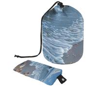 Stay Organized Anywhere: Foldable Drawstring Toiletry Bag for Women, The Ultimate Travel Essential for Makeup Storage, Sea Beach Shells