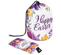 Stay Organized on The Go with This Foldable Makeup Bag for Women - Perfect for Travel or Home!, Purple Happy Easter Wreath