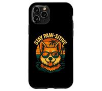 Stay Paw-sitive Corgi Beach Funny Dog Quote Case for iPhone 11 Pro