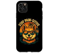 Stay Paw-sitive Corgi Beach Funny Dog Quote Case for iPhone 11 Pro Max