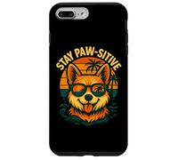 Stay Paw-sitive Corgi Beach Funny Dog Quote Case for iPhone 7 Plus/8 Plus