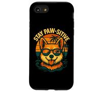 Stay Paw-sitive Corgi Beach Funny Dog Quote Case for iPhone SE (2020) / 7/8