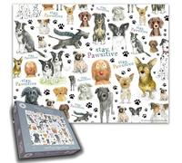 Stay Pawsitive 500-Piece Jigsaw Puzzle - Adorable Dog-Themed Puzzle Featuring Catherine Redgate's Artwork, for Dog Lovers