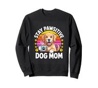 Stay Pawsitive Dog Mom Retro Puppy Coffee Lover Sweatshirt