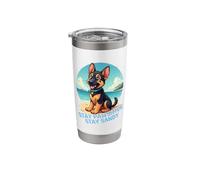Stay Pawsitive German Shepard Pup Stainless Steel Insulated Tumbler