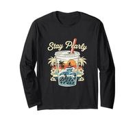 Stay Pearly Surfing Boba Lover Summer Vibes Bubble Tea Long Sleeve T-Shirt