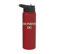 Stay Positive Absolute Value Math Teacher Pun Stainless Steel Insulated Water Bottle