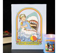 Stay Positive Canvas Plaque By Steven Rhodes - 19X25Cm Retro Wall Art
